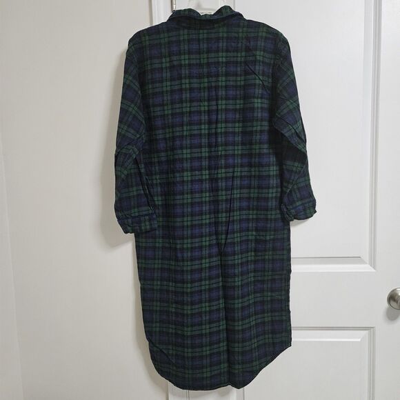 DIsney Eeyore Winnie The Pooh Flannel Night Shirt Women's Medium Green Navy - Picture 7 of 7